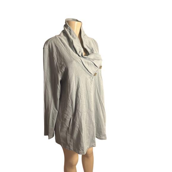 NWT Women XL Soft Surroundings Westminster Tunic Sweatshirt Green Milieu 2EZ87 - Picture 1 of 7